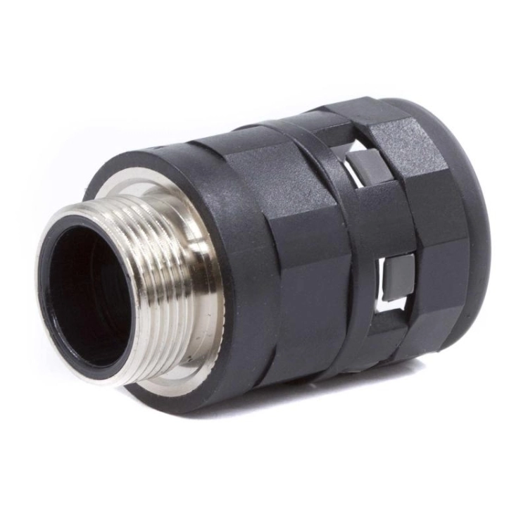 Муфта труба-коробка с металлической резьбой DN 48 мм, М50х1,5, полиамид, цвет черный | PAS48M50N | D