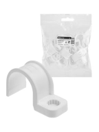 Крепеж-скоба для трубы 32 мм односторонняя для прямого монтажа (20 шт.) белая | SQ0405-6015 | TDM