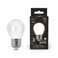 Лампа светодиодная Black LED Filament Шар OPAL E27 5W 420lm 2700K | 105202105 | Gauss