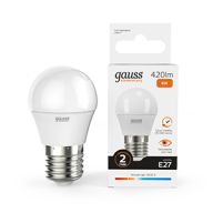 Лампа светодиодная LED 6Вт E27 220В 2700К Elementary шар | 53216 | Gauss